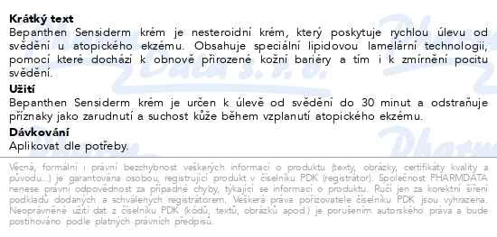 Příbalový leták - Bepanthen Sensiderm krém 50g