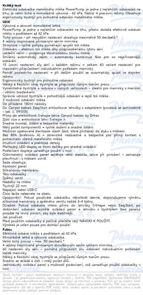 Příbalový leták - Canpol babies Přenosná elektrická odsávačka mateřského mléka PowerPump