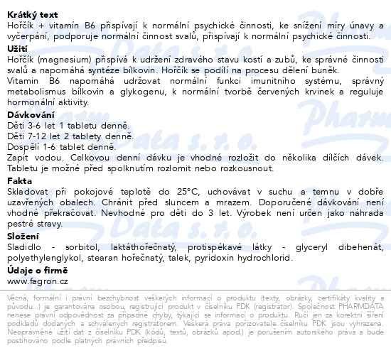 Příbalový leták - Magnesium 500 51mg+vit.B6, 100 tablet pharma WHITE-PW