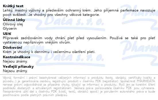 Příbalový leták - RYOR Výživný krém Exclusive pro suchou a citlivou pleť 50ml