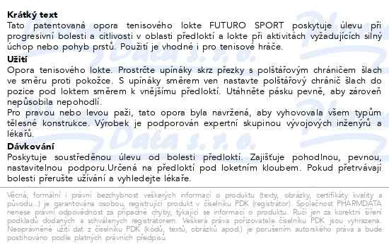 Příbalový leták - 3M FUTURO Opora tenisového lokte SPORT