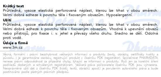 Příbalový leták - 3M Transpore transparentní náplast 1.25cmx9.15m 24ks