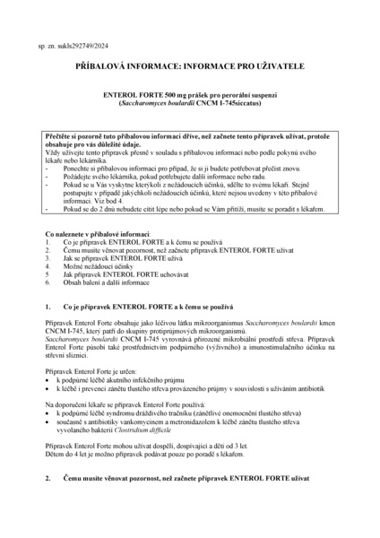 Příbalový leták (SUKL) - ENTEROL FORTE 500 mg prášek pro perorální suspenzi 10ks