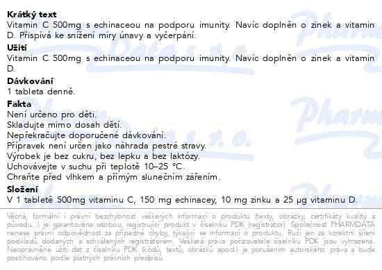 Příbalový leták - GS Vitamin C 500mg s echinaceou 70+30 tablet