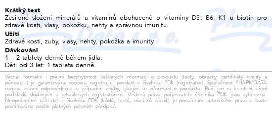 Příbalový leták - GS Vápník Hořčík Zinek 30 tablet