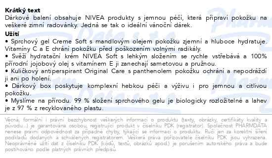 Příbalový leták - Nivea Soft Moments of Joy Dárková sada