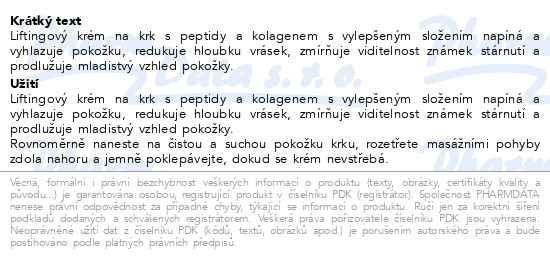 Příbalový leták - MediPeel Premium Collagenový liftingový krém na krk 100ml