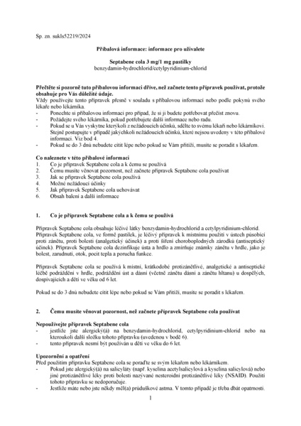 Příbalový leták (SUKL) - Septabene cola 3mg/1mg pas.16