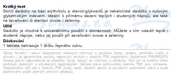 Příbalový leták - Stevia sladidlo se steviol-glykosidy tbl.350