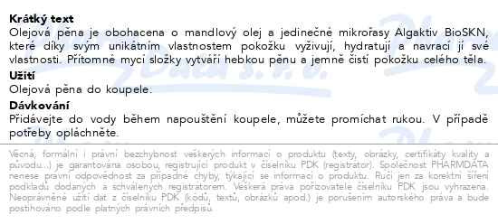 Příbalový leták - Linteo Return to ORIGIN Olej.pěna do koupele 385ml