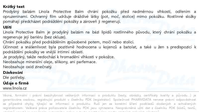 Příbalový leták - Linola Protective Balm 50ml