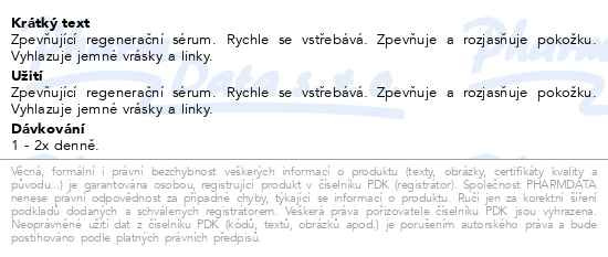 Příbalový leták - ENDOCARE Tensage Serum 30ml