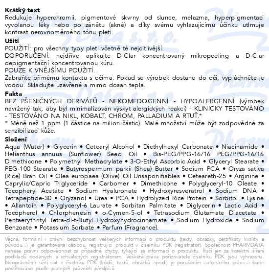 Příbalový leták - RILASTIL D-CLAR denní depigmentační krém 40ml