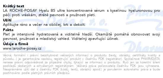 Příbalový leták - LA ROCHE-POSAY HYALU B5 sérum 50ml