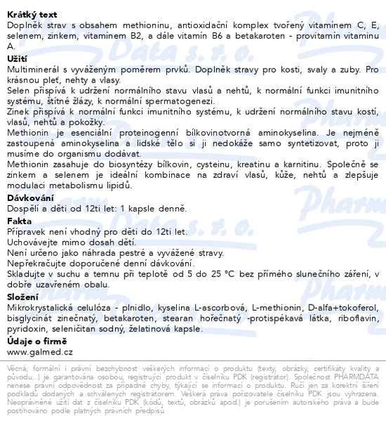 Příbalový leták - Selen-zinek-methionin forte Galmed cps.50+10