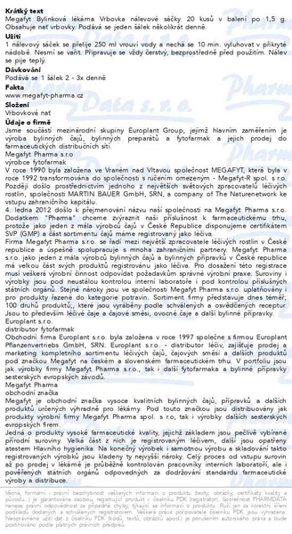 Příbalový leták - Megafyt Bylinková lékárna Vrbovka 20x1.5g