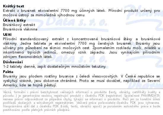Příbalový leták - VitaHarmony Giga Brusinky 7.700mg 60 tablet