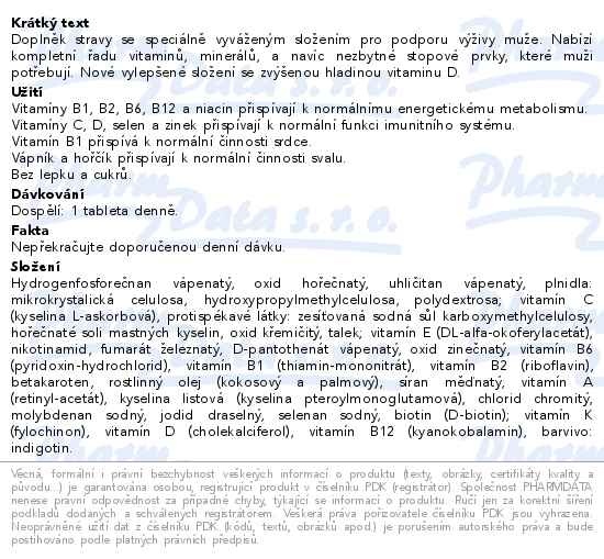 Příbalový leták - Centrum pro muže 90+30 tablet dárkové balení