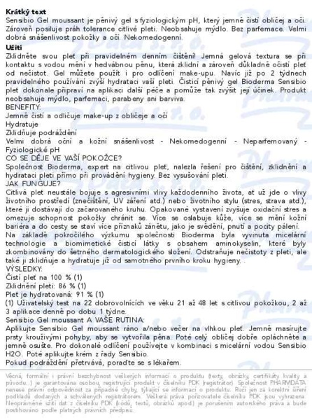 Příbalový leták - BIODERMA Sensibio Gel moussant 200ml
