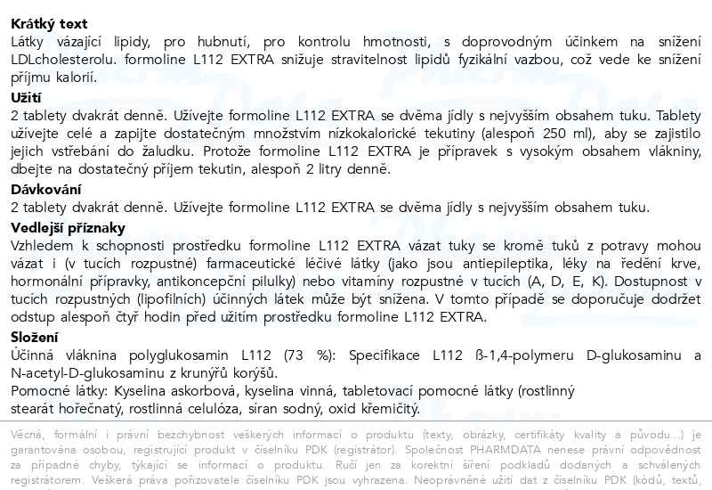 Příbalový leták - formoline L112 EXTRA tbl.64