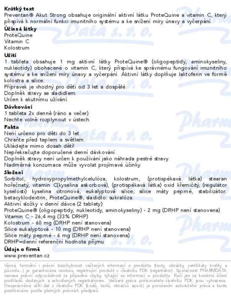 Příbalový leták - Preventan Akut Strong 24 tablet