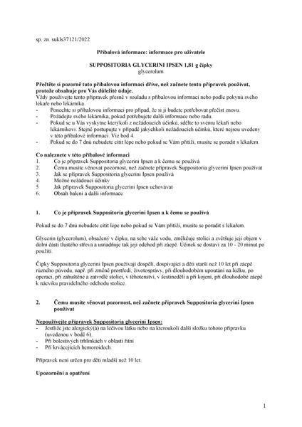 Příbalový leták (SUKL) - Suppositoria Glycerini Ipsen 1.8g sup.10