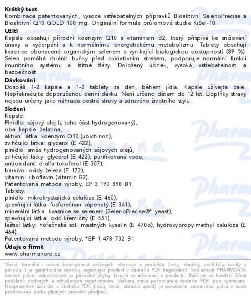 Příbalový leták - Bioaktivní SelenoQ10 60 kapslí + 60 tablet
