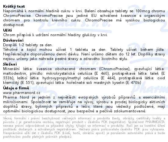 Příbalový leták - Bioaktivní Chrom FORTE 100mcg 60 tablet