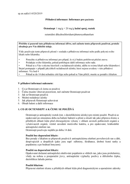 Příbalový leták (SUKL) - Octenisept 0.1g/100g kožní sprej drm.spr.sol.250ml