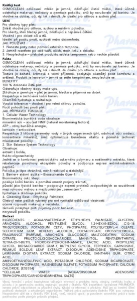 Příbalový leták - ESTHEDERM Osmoclean zklidňující mléko 200ml
