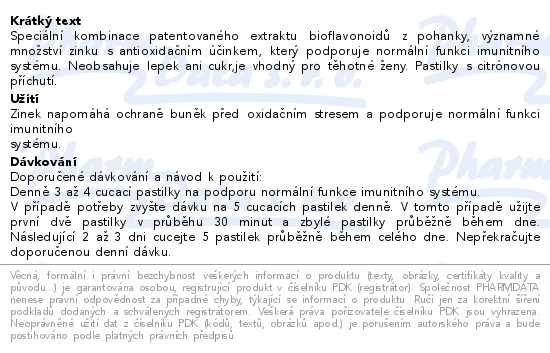 Příbalový leták - Tenoros cucací pastilky s citrónovou příchutí 15ks