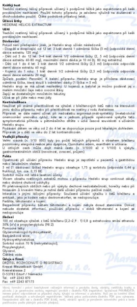 Příbalový leták - Hedelix sirup 200ml