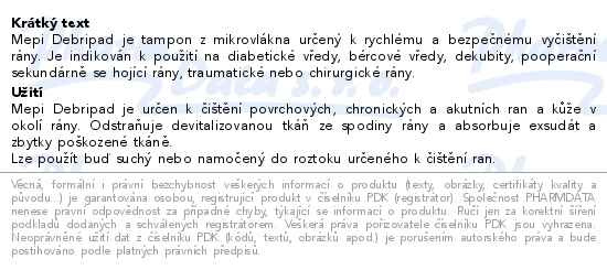 Příbalový leták - Mepi Debripad tampon průměr 13cm 5ks