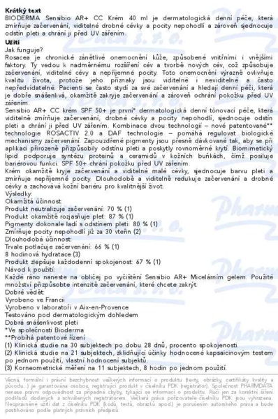 Příbalový leták - BIODERMA Sensibio AR+ CC krém SPF50+ 40ml