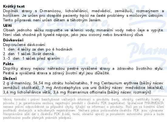 Příbalový leták - Blokurima Uroherbal Rapid 2g D-manózy sáčků 10x2.3g