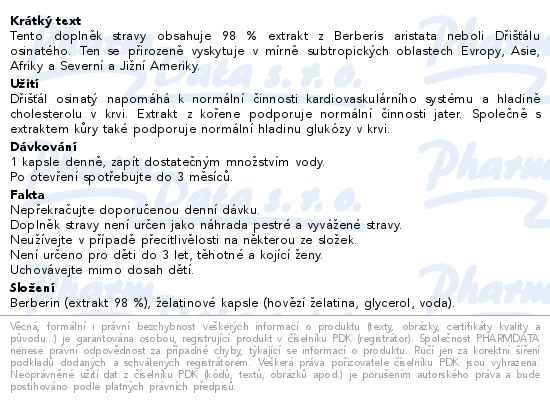 Příbalový leták - Allnature Berberin Extrakt 98% 500mg cps.60