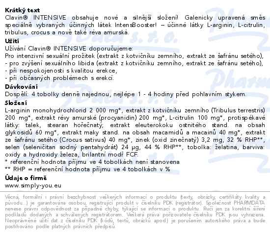 Příbalový leták - Clavin Intensive 20+4 tobolek