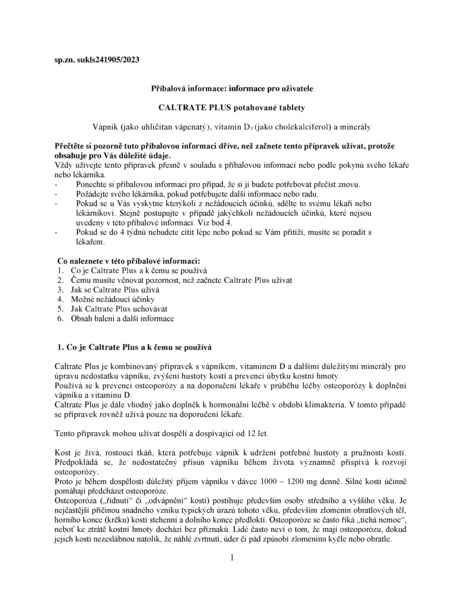 Příbalový leták (SUKL) - Caltrate Plus tbl.flm.90