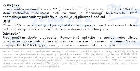 Příbalový leták - ESTHEDERM Adaptasun HydraProtective SunWater 150ml