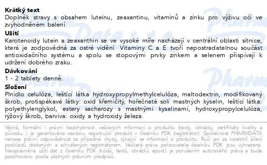 Příbalový leták - Bausch+Lomb Ocuvite Lutein Forte 60+30 tablet