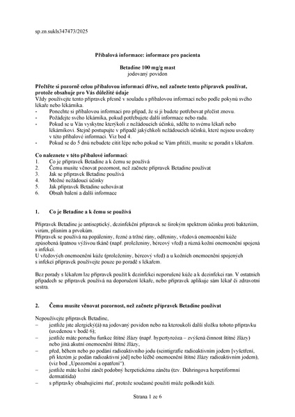 Příbalový leták (SUKL) - Betadine mast 20g