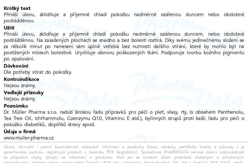 Příbalový leták - Panthenol gel 7% 100ml Dr.Müller