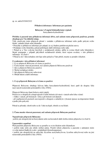 Příbalový leták (SUKL) - Belozyme 1.5mg/ml ggr/gng.aqa.120ml