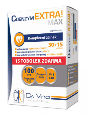 Coenzym EXTRA! Max 100mg DVA tob.30+15ZDARMA RGB.jpg