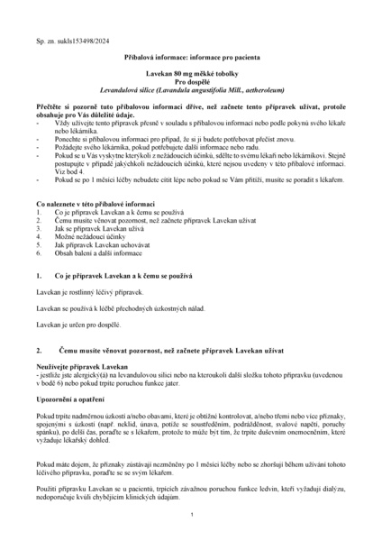 Příbalový leták (SUKL) - Lavekan 80mg cps.mol.28