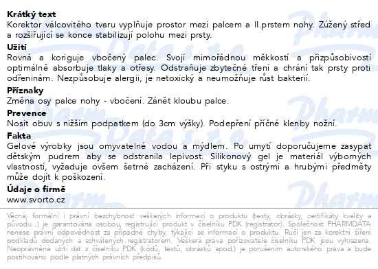Příbalový leták - svorto 101 Gelový korektor meziprstní 2 (M)