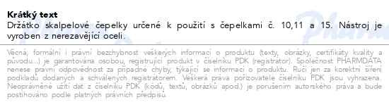 Příbalový leták - Držátko skalpelových čepelek č.3