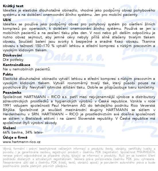 Příbalový leták - Obin. pruž.Idealtex 10cmx5m