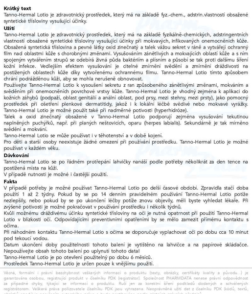 Příbalový leták - Tanno-Hermal Lotio 100ml