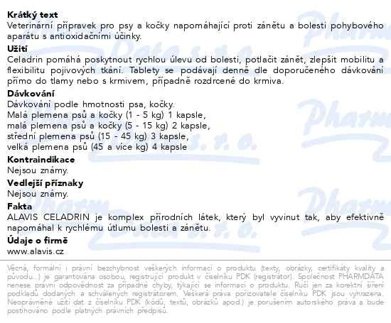 Příbalový leták - Alavis Celadrin 500mg tbl.60